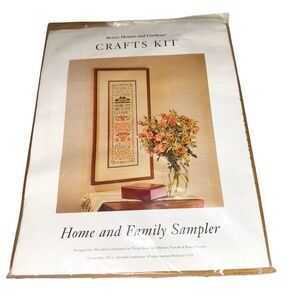 Vintage Better Homes Gardens Home and Family Sampler Cross Stitch Craft Kit NWT